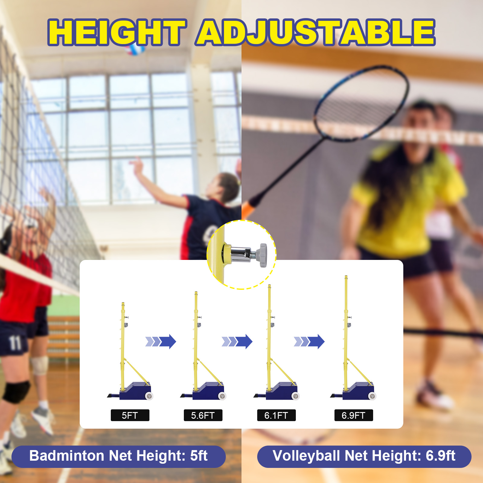 Badminton Area - Volleyball Poles Heavy Duty Badmintons Stick