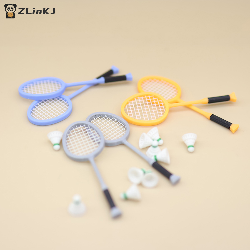 Badminton House - ▶1Pair 1:12 Dollhouse Simulation Mini Badminton