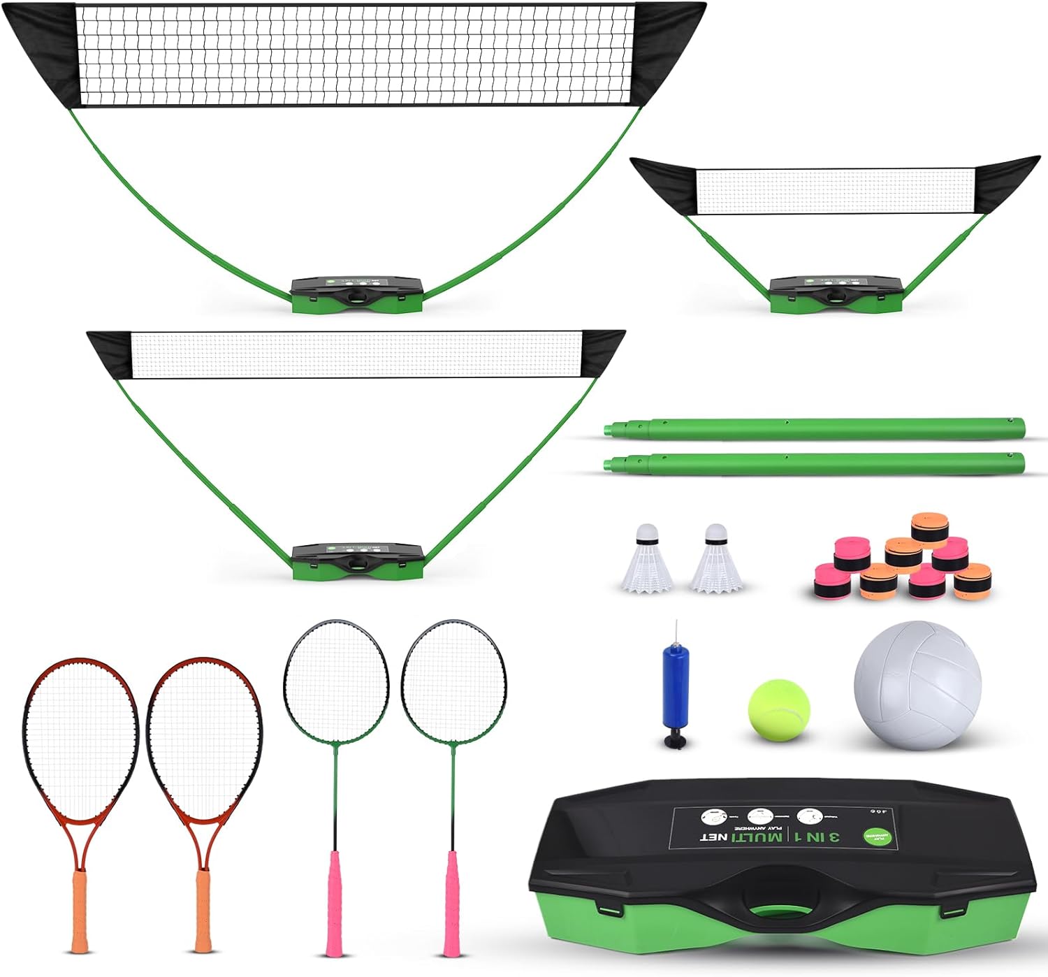 Badminton Area - 3-in-1 Outdoor Sports Set: Badminton, Volleyball,