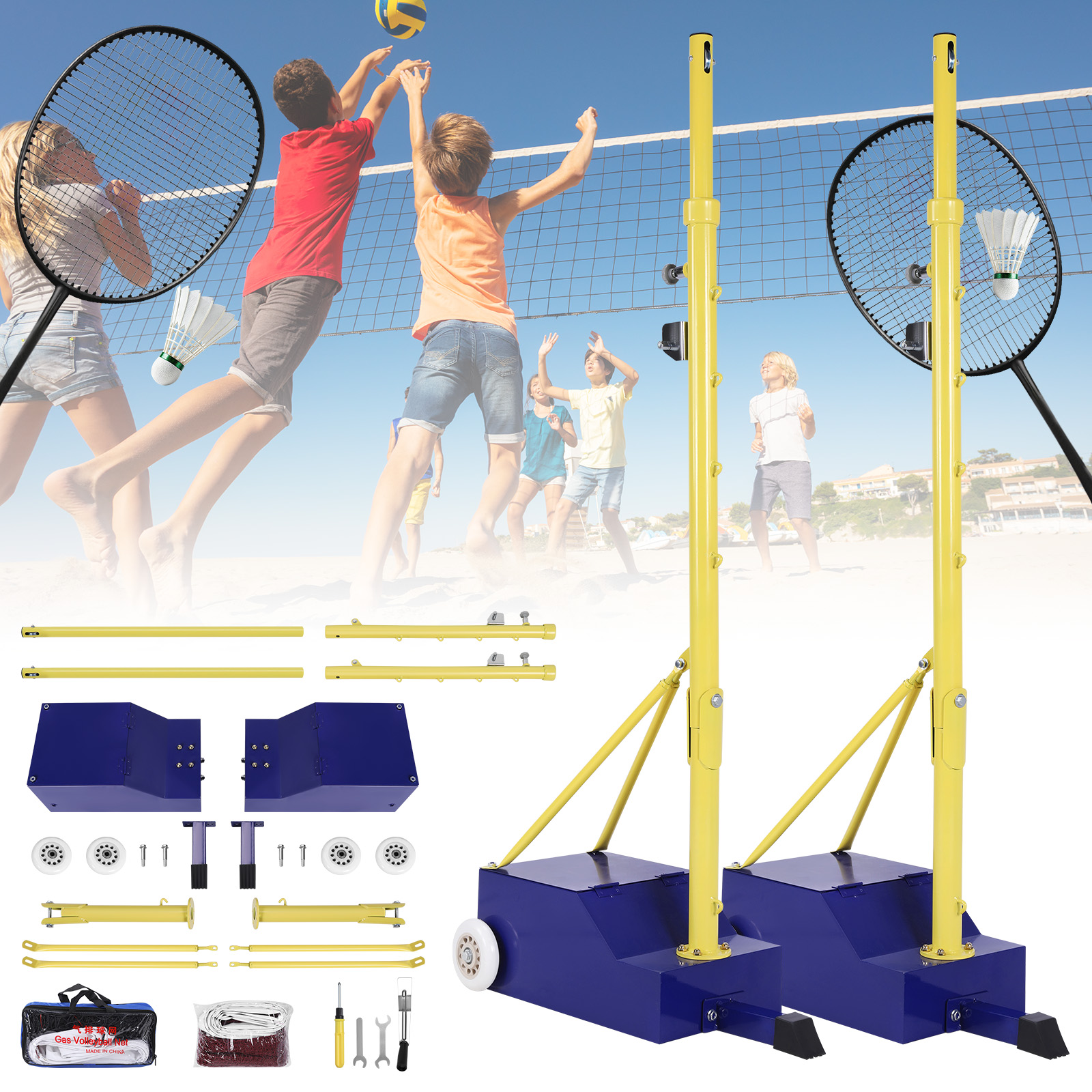 Volleyball Poles Heavy Duty Ba - Badminton Area reseña y precio