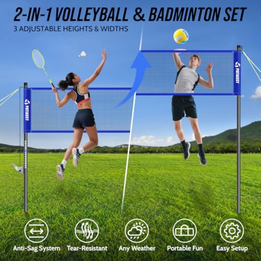Volleyball Badminton Net Set C - Badminton Area reseña y precio